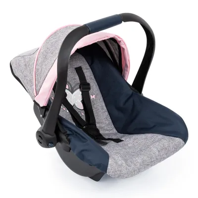 Produktbild von Bayer Design 67927AA Puppeautositz mit Dach, verstellbarer Griff, Sicherheitsgurt, für Puppen bis 46 cm, Schmetterling