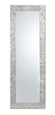 Immagine prodotto di MO.WA Specchio Specchio da parete Specchio inclinato Cornice moderna in legno di pino cm. 50x145. Argento Specchio per armadio Specchio per corridoio Specchio per camera da letto Specchio per ingresso