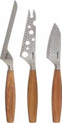 Obrázok produktu pre Sada nožov na syr Boska Oslo+ / Na všetky druhy syra / Nepriľnavý povrch / Európske dubové drevo / Nerezová oceľ / Ergonomický