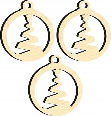Image de Décorations d'arbre de Noël en bois Z59 3 pcs.