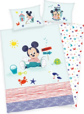 Produktbild von "Disney´s Mickey Mouse" Bettwäsche /  Babybettwäsche / Kleinkinderbettwäsche, 100% Baumwolle ( Renforcé ), 40x60 cm + 100x135 cm,  Green