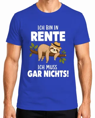Immagine prodotto di Sono in pensione, non devo fare niente. Maglietta da uomo, blu, taglia XXL, con scritta sarcastica