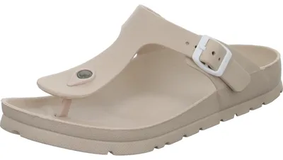 Produktbild von Superleichte flexible Badelatsche Pantolette Zehentrenner mit Schnalle Beige Serie 1500-BE