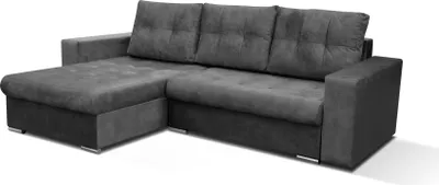 Produktbild von FURMEB24 - MADRYT 211 x 140 cm - Sofa mit Schlaffunktion und zwei Bettk€sten - Ecksofa mit Kissen -Salvador-Gewebe - Dunkelgrau