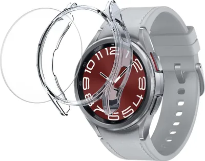 Produktbild von Hülle für Samsung Galaxy Watch 6 Classic 43mm - Transparent Hartschutz Displayschutzfolie Phonillico®