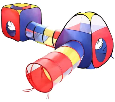 Imagen del producto de Tienda de juego para niños, túnel con piscina de pelotas, plegable, de varios colores, para uso en exteriores