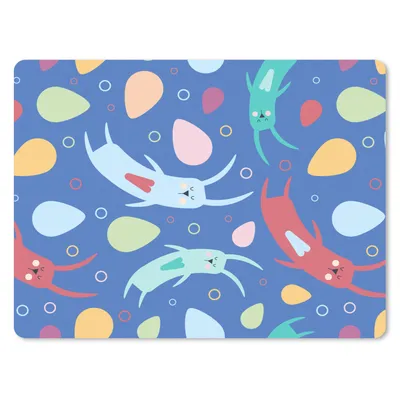 Produktbild von MuchoWow® Mauspad Mousepad Kaninchen - Pastell - Muster 40x30 cm - Mousepads - Maus Mat - Pad - Mausunterlage - Anti Rutsch