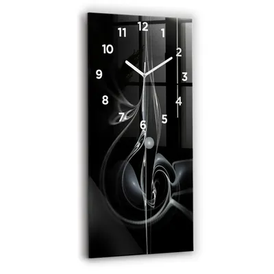 Produktbild von Wallfluent Wanduhr – Stilles Quarzuhrwerk - Uhr Dekoration Wohnzimmer Schlafzimmer Küche - Zifferblatt - weiße Zeiger - 30x60 cm - Abstrakter Rauch
