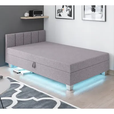 Obrázek produktu pro Čalouněná postel 110x195 PEGY 2 s úložným prostorem - šedá