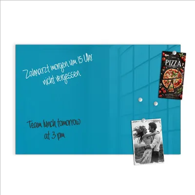 Produktbild von Magnettafel 90x60cm Pinnwand Whiteboard beschreibbar - Türkiser Hintergrund I