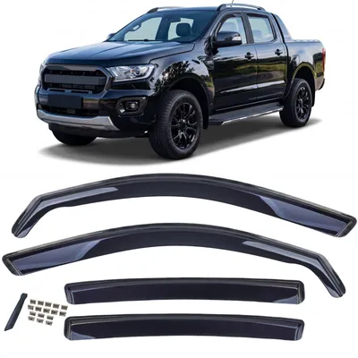 Für Ford Ranger T8 2019-2022 Windabweiser Regenabweiser Windschutz Schwarz in der Farbe Schwarz von Carparts-Online GmbH