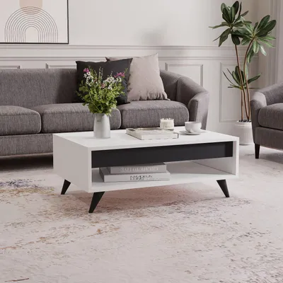 Produktbild von Skye Decor, Century - White, Couchtisch, Weiß, 100% MELAMINBESCHICHTETE SPANNPLATTE, 90 x 60 x 38 cm