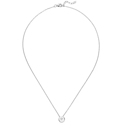 Produktbild von Collier Kette mit Anhänger 925 Sterling Silber 1 Zirkonia 45 cm
