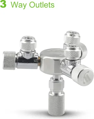 Produktbild von Aquarium CO2 Splitter Regulator Verteilernadel Feinregulierventil fuer CO2-Regulator mit 3-Wege-Auslaessen