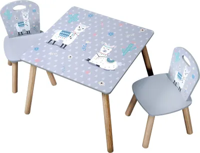 Produktbild von KESPER Kindertisch und zwei Stühle Lama-Motiv 17702