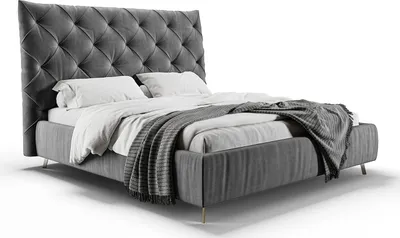 Produktbild von KAWOLA Bett ANNY Polsterbett Velvet grau 160x200cm