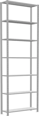 Produktbild von Schulte Fachbodenregal MULTIplus250 Stecksystem | Grundregal | HxBxT 300x100x30cm | 7 Ebenen | Fachlast 250kg | Lichtgrau