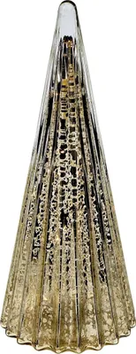 Produktbild von Elegante, große LED Tanne in silber aus Glas, 33 cm, Timer, batteriebetrieben