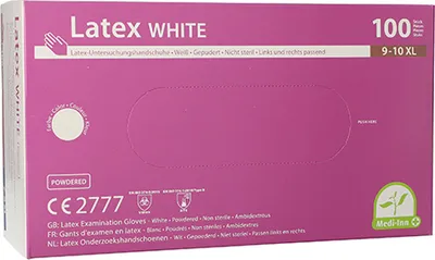 Produktbild von 1000 Medi-Inn® PS Handschuhe, Latex gepudert White weiss - natur Größe XL