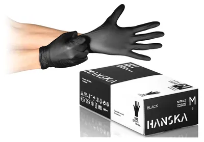 Produktbild von Nitrilhandschuhe Einweghandschuhe Schutzhandschuhe - Puderfrei - Schwarz - 100 Stück