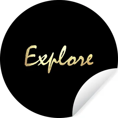 Produktbild von MuchoWow® Runde Wandtattoo - Wandsticker Tapete Aufkleber Zitat - Reisen - Gold - Schwarz Ø 50 cm Selbstklebend und Repositionierbar - Wandaufkleber - Kreis - Wand Kreis - Wand Bild - Foto Tapete - Selbstklebende - Wohnzimmerdekoration - Wand Dekoration - Kinderzimmer