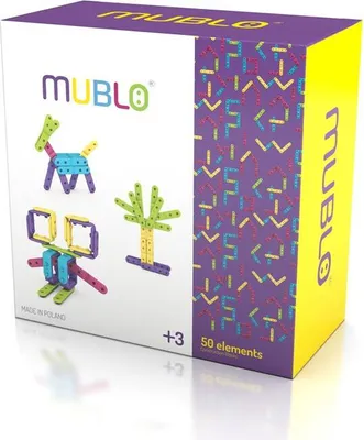 Produktbild von Mublo Konstruktionsbausteine-Set – 50 flexible Elemente für kreativen Bauspaß