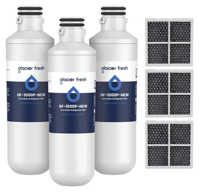 Image de Kit de filtres à eau et filtres à air pour réfrigérateur | Remplacement pour LG LT1000P/PC/PCS, LT120F | 3 filtres à eau, 3 filtres à air