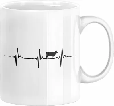 Produktbild von Kuh Herzschlag Bauer Rind Bauernhof Landwirt Geschenk Tasse (Weiß)
