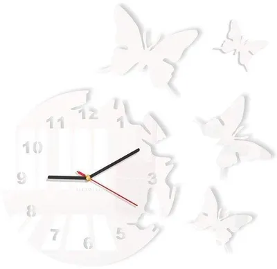 Produktbild von Moderne Wanduhr 3D DIY, 30cm, weiß, Flugzeug-Design, Wohnzimmer, Kinderzimmer