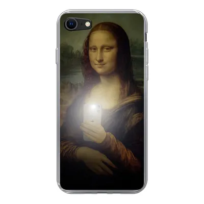 Produktbild von MuchoWow® Handyhülle Schutzhülle Hülle für iPhone 7 Mona Lisa - Da Vinci - Telefon Silikon Softcase Handy Hülle - Kartenhalter