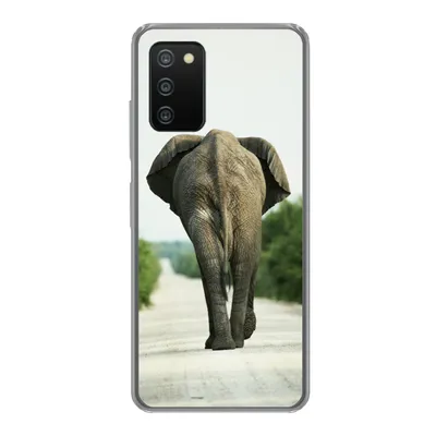 Produktbild von MuchoWow® Handyhülle Schutzhülle Hülle für Samsung Galaxy A03s Elefant - Kröte - Tiere - Natur Silikon Softcase Handy Hülle - Schutz