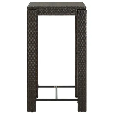 Immagine prodotto di vidaXL Tavolo bar da giardino marrone 60,5x60,5x110,5 cm in poly rattan