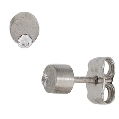 Produktbild von JOBO Ohrstecker 950 Platin mattiert 2 Diamanten Brillanten 0,08ct. Ohrringe