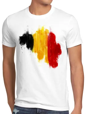 Produktbild von BaumwolleCloud Flagge Belgien Herren T-Shirt Fußball Sport Belgium WM EM Fahne