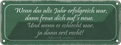 Produktbild von vianmo Blechschild 10x27 cm wenn das alte Jahr erfolgreich Dekoration Spruch Zitat