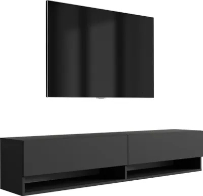 Obrázek produktu pro Nízká TV deska 170 cm Matná černá, 170 × 32 × 34 cm