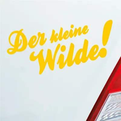 Produktbild von Auto Aufkleber Der kleine Wilde! Car Tuning Motorrad 18x8 cm Gelb Sticker Heckscheibenaufkleber