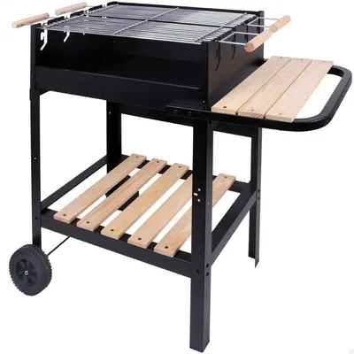 Image de Barbecue au charbon de bois avec roulettes Aktive Noir 100,5 x 88,5 x 40 cm