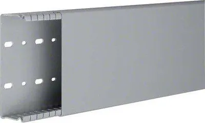 Produktbild von Hager Verdrahtungskanal aus PVC BA6 40x120mm steingrau, Kabelkanal, Grau, PVC, V0, 129 mm, 2000 mm