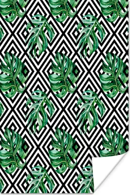 Produktbild von MuchoWow® Poster Monstera - Abstrakt - Muster 40x60 cm - Plakate für die Wand - Poster Babyzimmer