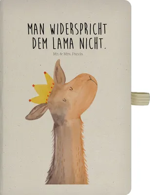Produktbild von Mr. & Mrs. Panda Tagebuch Lamakopf König - Transparent - Geschenk, Notizheft A5, Freundin, Journal, Papa, Vorgesetzter, Skizzenbuch, Reisetagebuch, Lamas, Kladde, Lama
