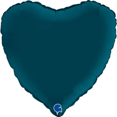 Produktbild von Folienballon - Seeblaues Satinherz 46 cm, Grabo