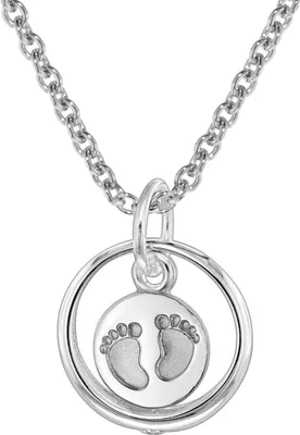 trendor 08467 Taufkette 925 Silber Taufring mit Anhänger Babyfüße 1