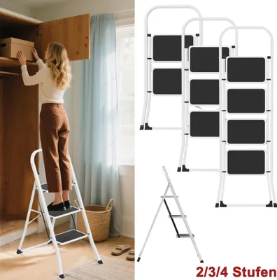 Image de XINZI Escabeau 2 marches Escabeau pliant Escalier Escabeau domestique Tabouret marchepied avec large marchepied 30x20 cm Charge maximale 150 kg