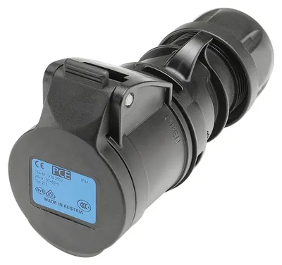 Produktbild von Mennekes CEE, 3-pol , Kunststoff-, Schraubkontakt-Kabelbuchse, vernickelte(r) Kontakt(e), gerade, max. 2,5 mm², schwarz