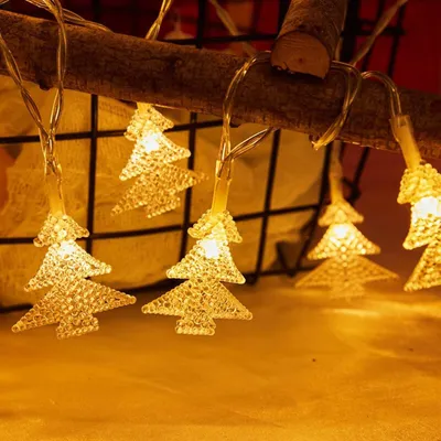 Lichterkette mit Sternen & Schneeflocken, 2 m, 2 LEDs, batteriebetrieben