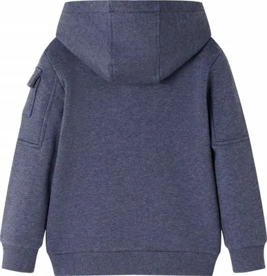 Produktbild von vidaXL Kinder-Kapuzenpullover mit Reißverschluss Dunkelblau Melange 128