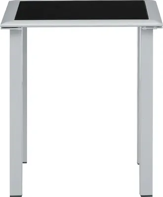 Produktbild von vidaXL Gartentisch Schwarz und Silbern 41x41x45 cm Stahl und Glas