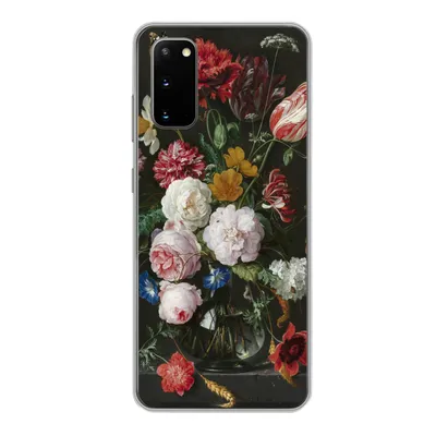 Produktbild von MuchoWow® Handyhülle Schutzhülle Hülle für Samsung Galaxy S20 Stilleben mit Blumen in einer Glasvase - Gemälde von Jan Davidsz. de Heem Silikon Softcase Handy Hülle - Bild