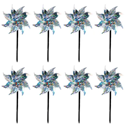 Produktbild von 8er Set Windrad Reflektierend Windmühle Windspiel Balkon Vogelschutz